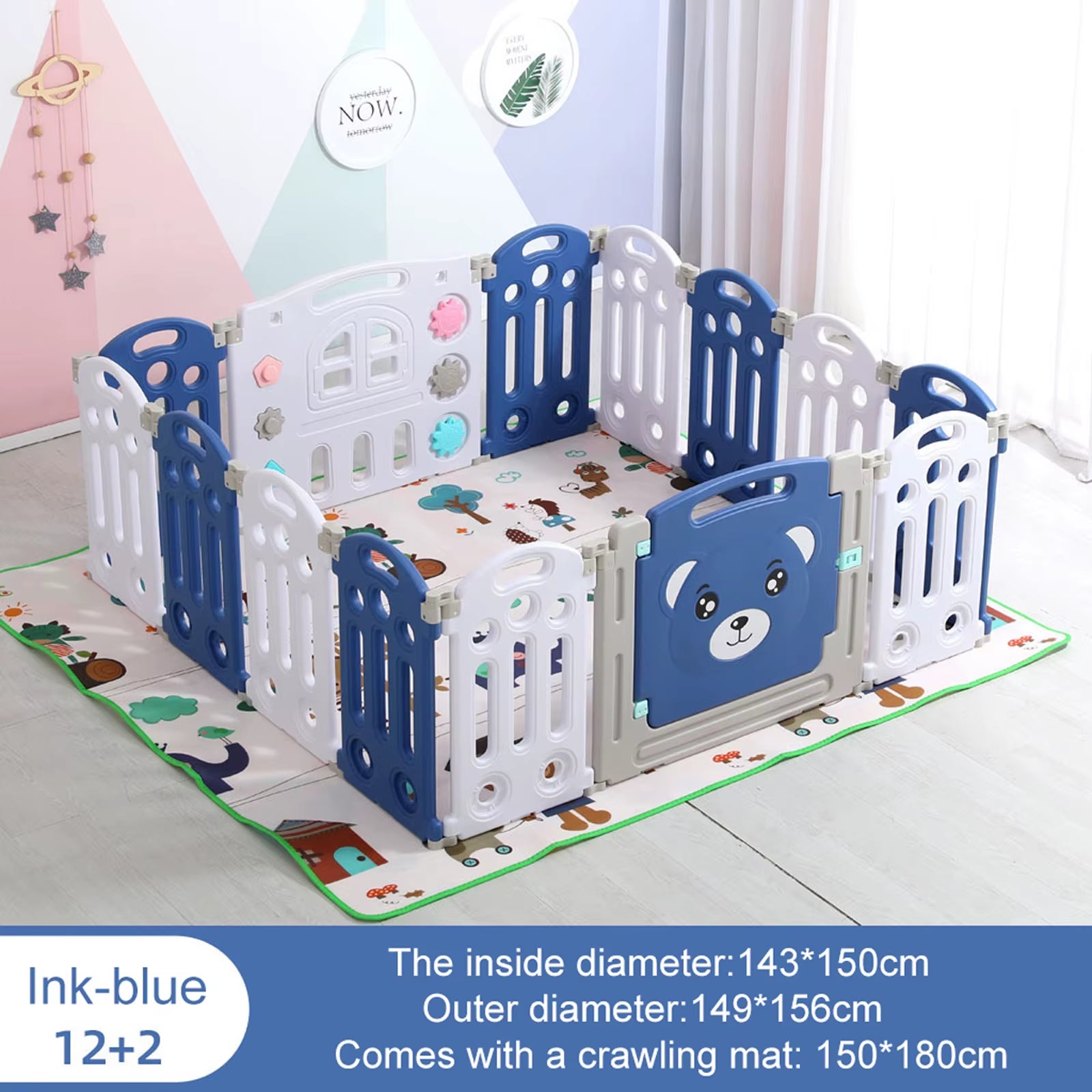 Luxury Baby Playpen Indoor Baby Fence Suitable for Children Aged 0-6 Stable Newborn Multiple Sizes Multiple Combinations Toddler Independent Play Area Parent-Children Activity Supplements for Apartments High Safety Safety Safety Safety Safety