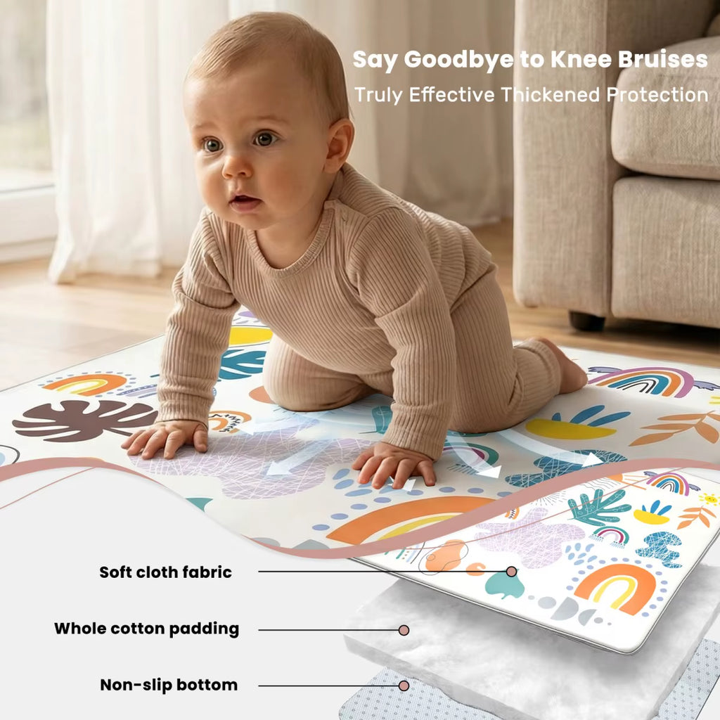 Floor Mat for Kids Toddlers Children, Thicken Soft Padding Foam Playmatfor Babies and Toddlers Infants, Foldable Crawling Mats