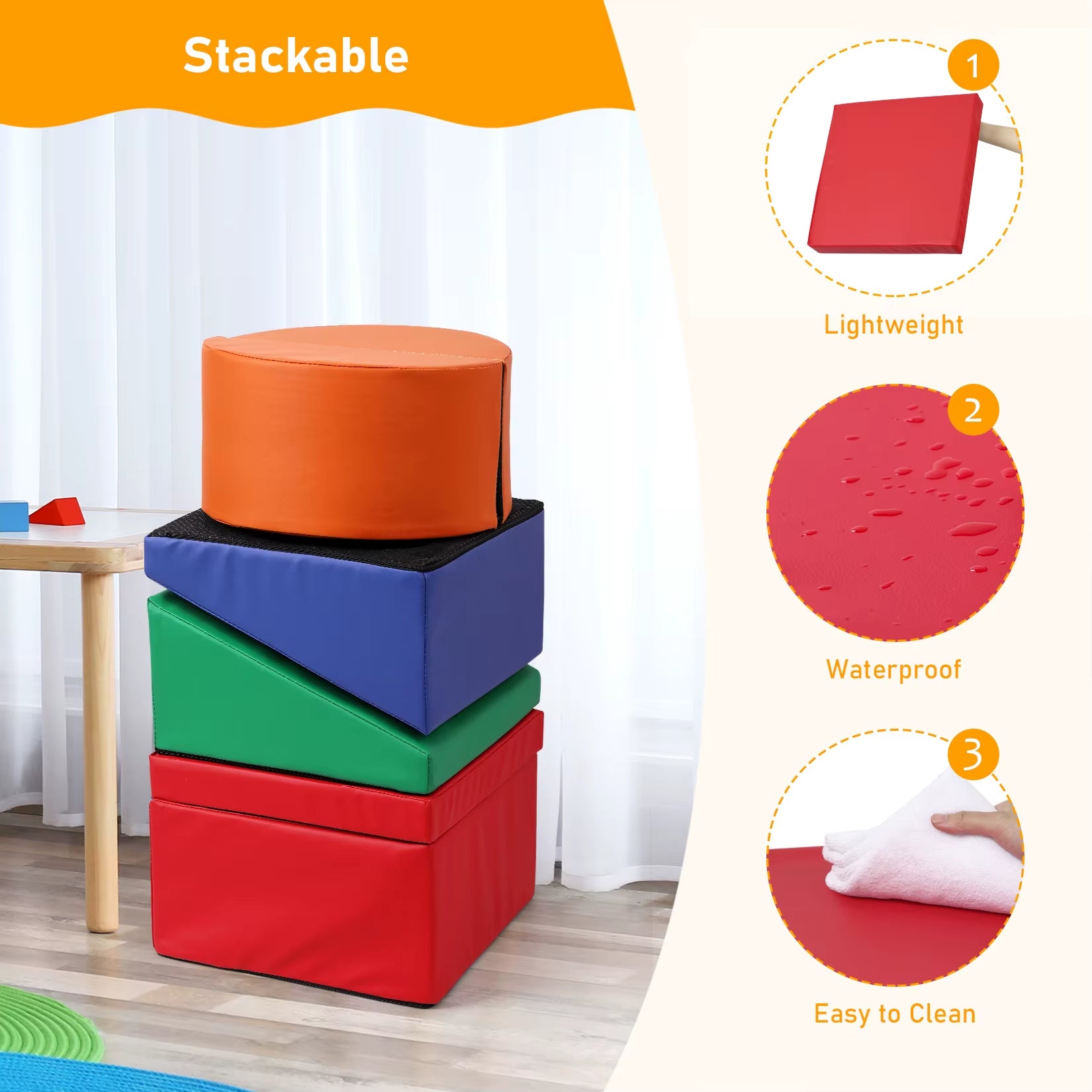 5Pcs Foam Climbing Blocks Soft Climbing Indoor Set Active Play Set for Children Climbing Crawling and Sliding Photography Tools