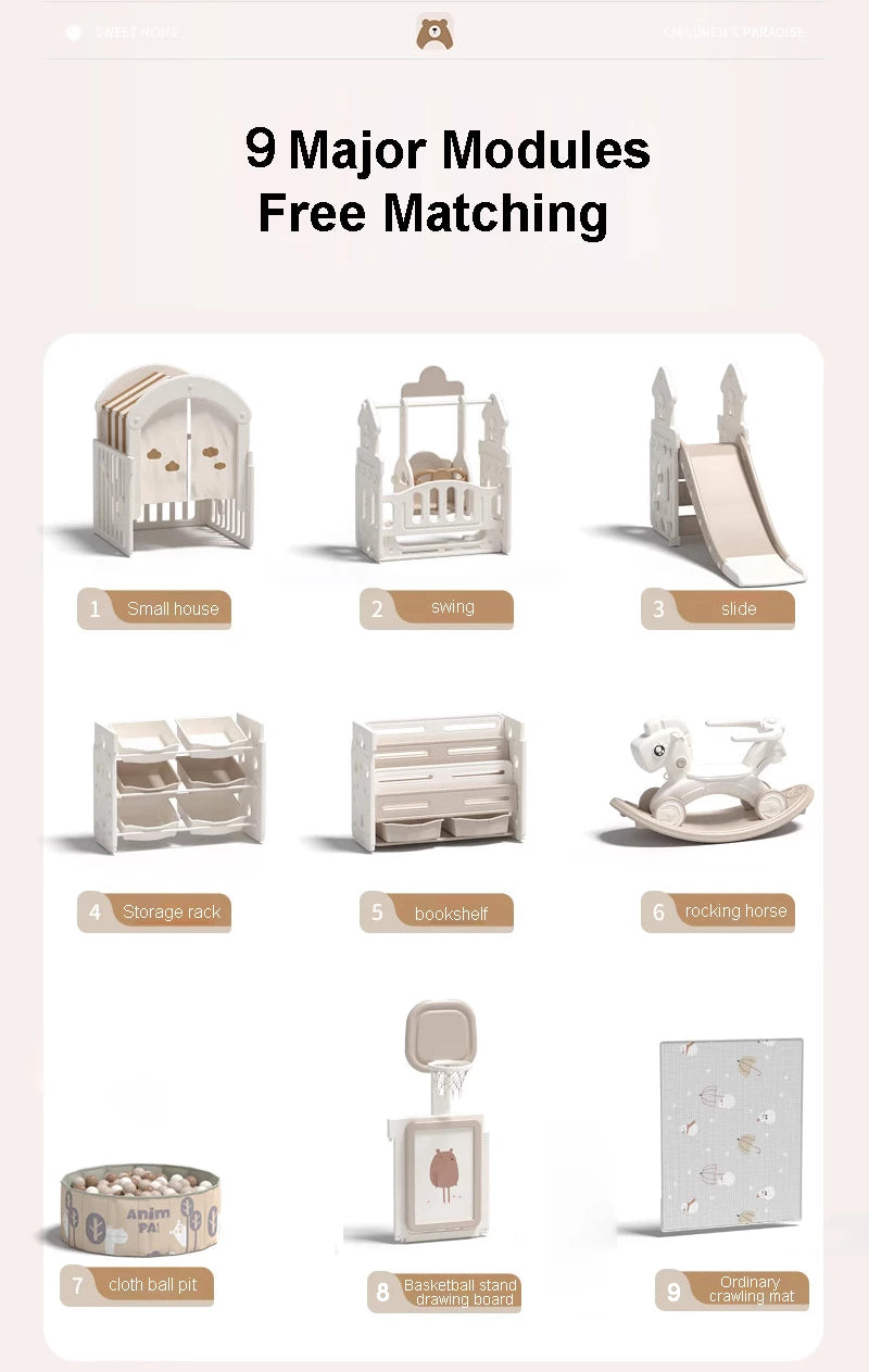 PlayNest™ Bear – Foldable Baby Playpen with Activity Panel