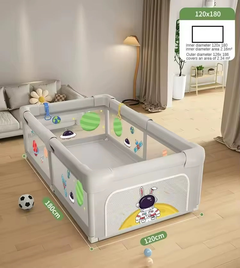 Foldable Sponge Baby Guardrail Crawling Play Mat Anti-Bump Protection Washable Playpen Indoor Children Household Safety