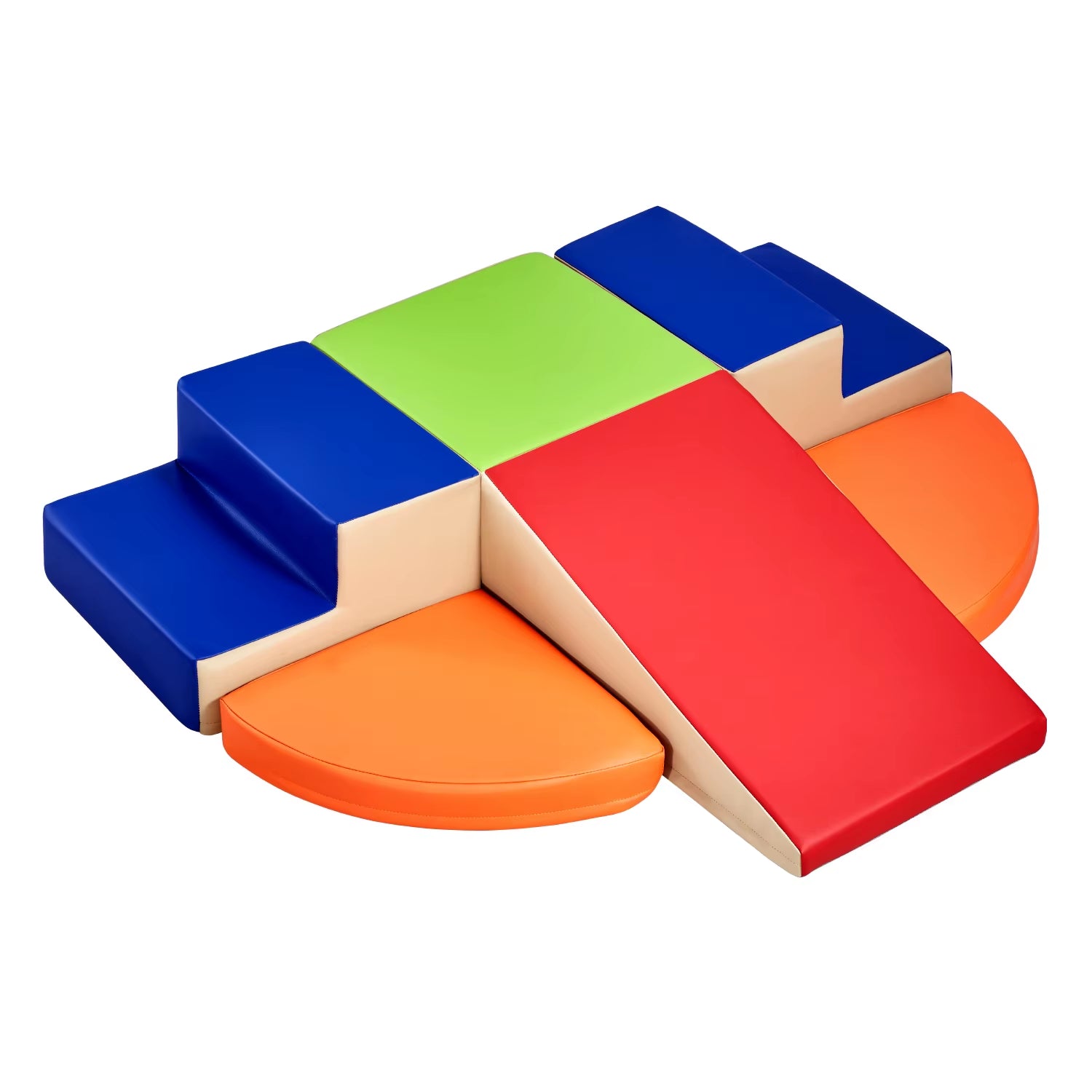 VEVOR 6Pcs Foam Climbing Toys Activity Playset PU Leather Kids Indoor Crawl Climbing Blocks for Children Crawling & Sliding