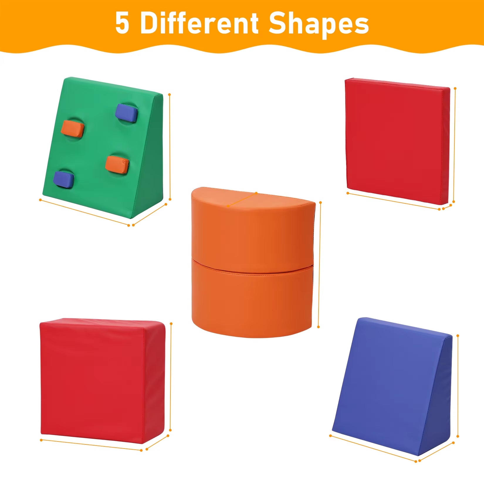 5Pcs Foam Climbing Blocks Soft Climbing Indoor Set Active Play Set for Children Climbing Crawling and Sliding Photography Tools