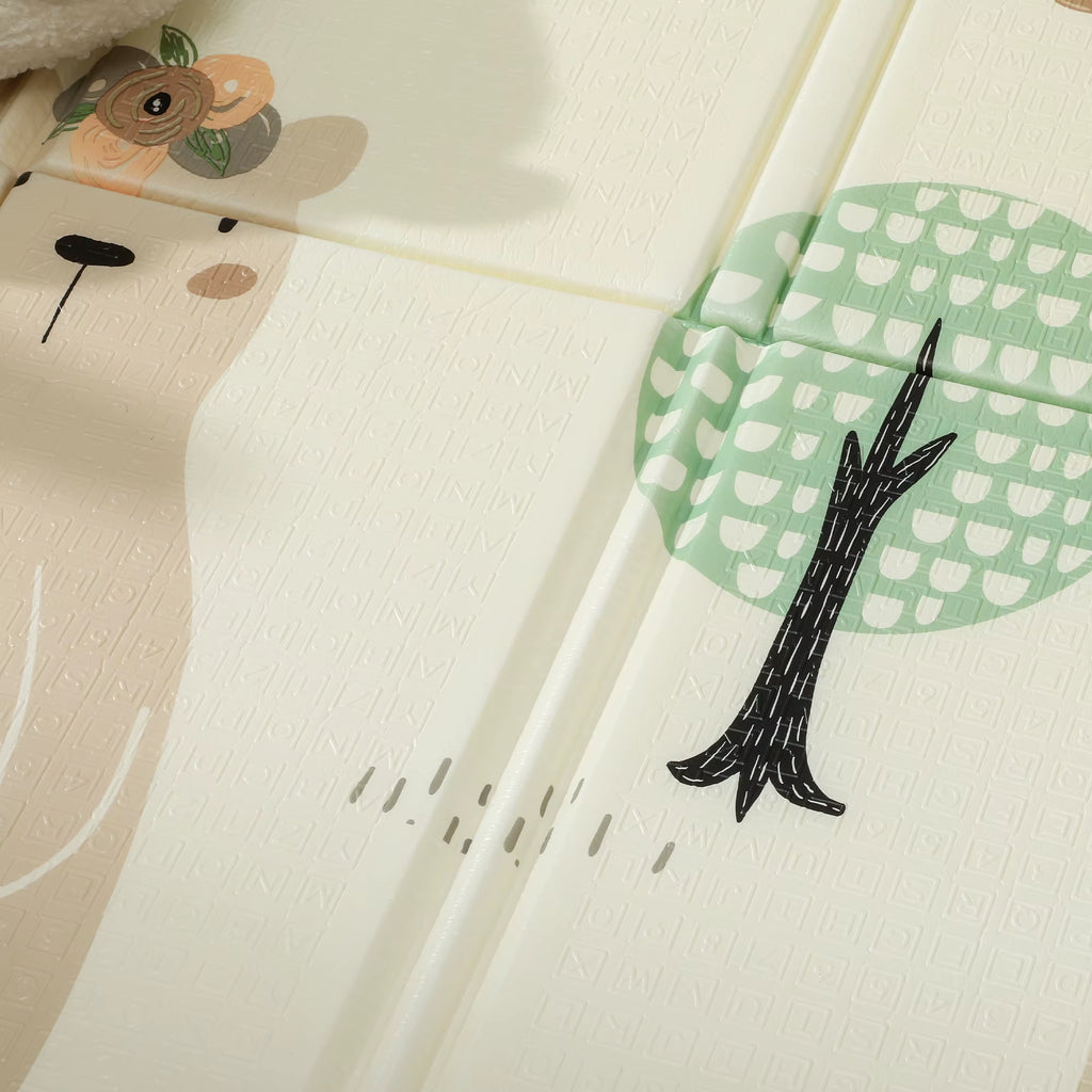 Baby Play Mat, Double Sided Crawling Mat, Animal Theme