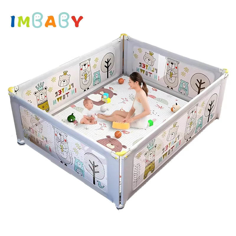 Baby Playpens Liftable Baby Fence Anti-Collision Cartoon Playpen for Children Fence for Games Ball Pool Baby Playground