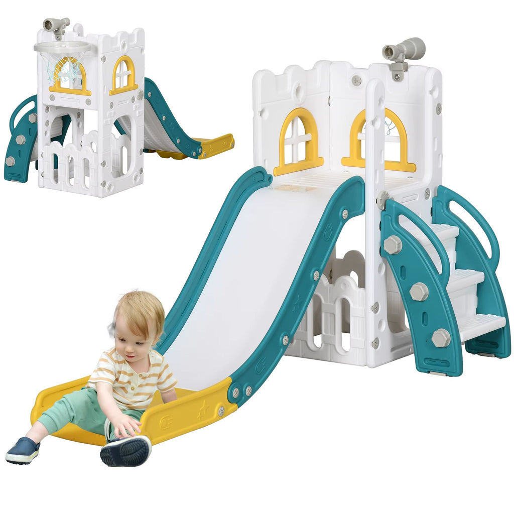 4 in 1 Kids Slide for Indoor Use, for Toddlers 1-3 Years, Yellow