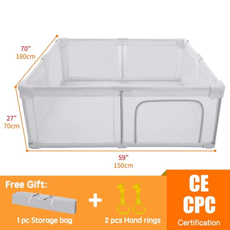 New Arrival Foldable Baby Playpen Portable Fence Baby Activity Playground 150×180×70Cm,180×200×70Cm Dry Ball Pool Pit