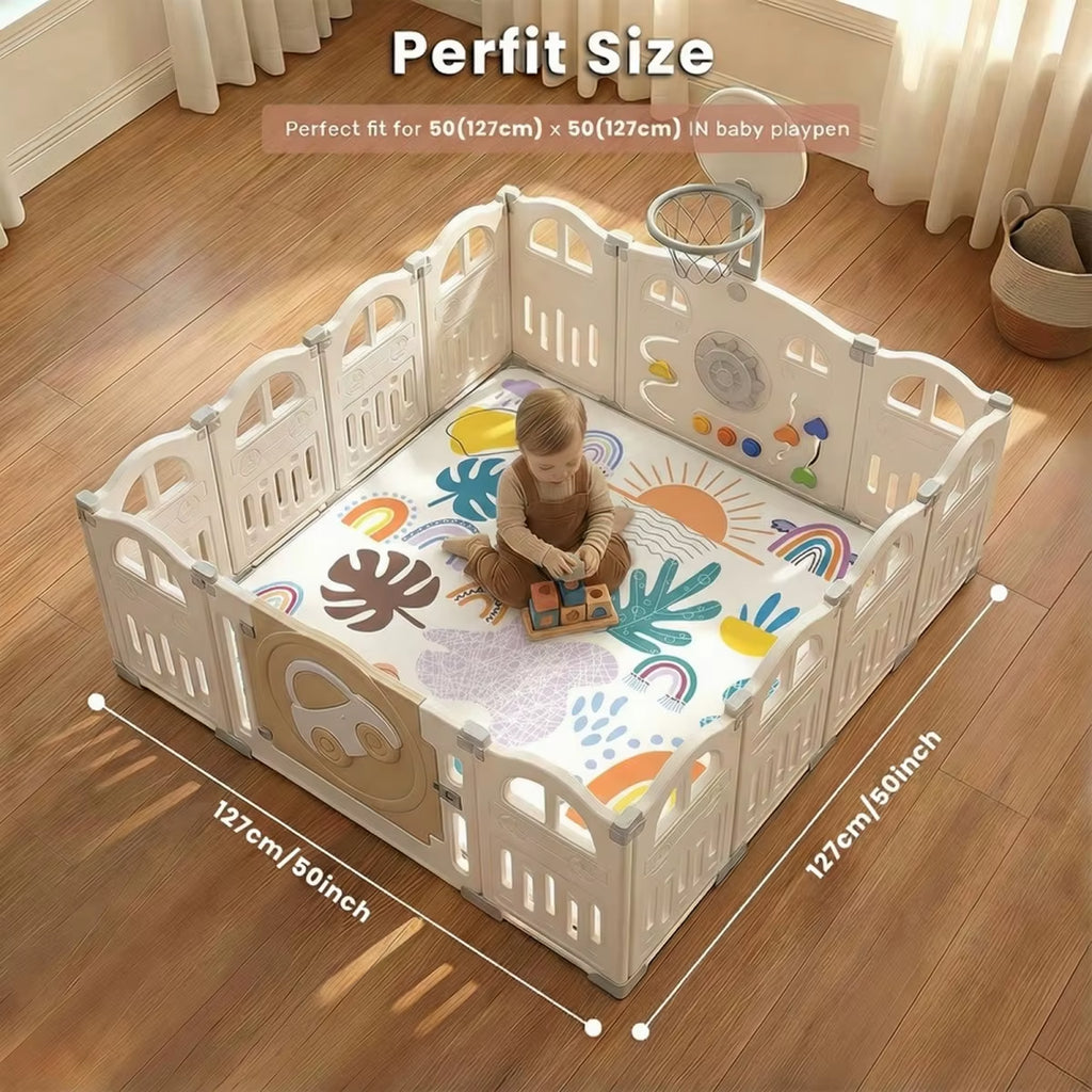 Floor Mat for Kids Toddlers Children, Thicken Soft Padding Foam Playmatfor Babies and Toddlers Infants, Foldable Crawling Mats