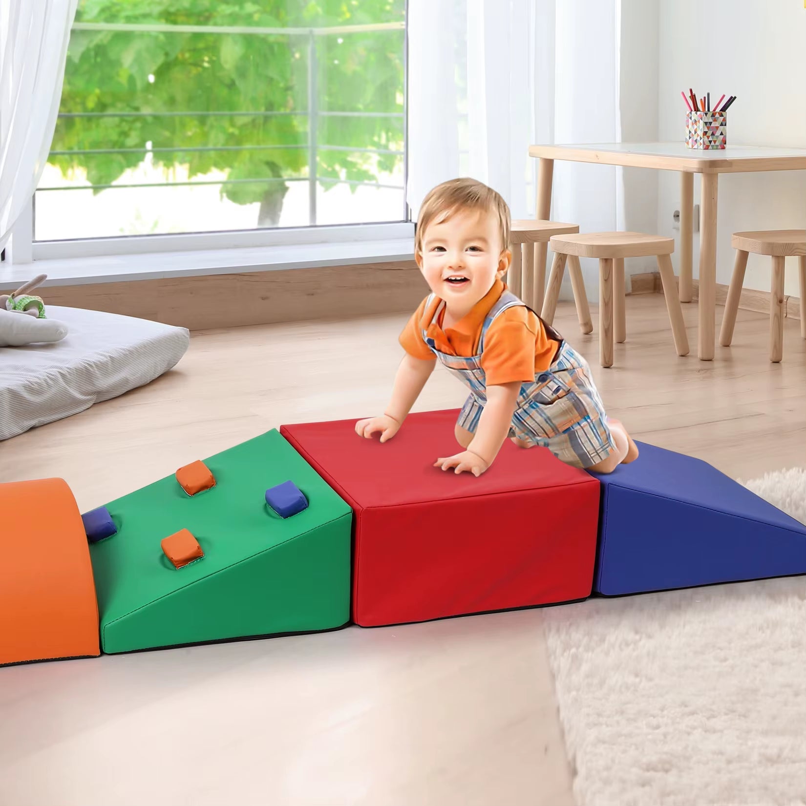 5Pcs Foam Climbing Blocks Soft Climbing Indoor Set Active Play Set for Children Climbing Crawling and Sliding Photography Tools