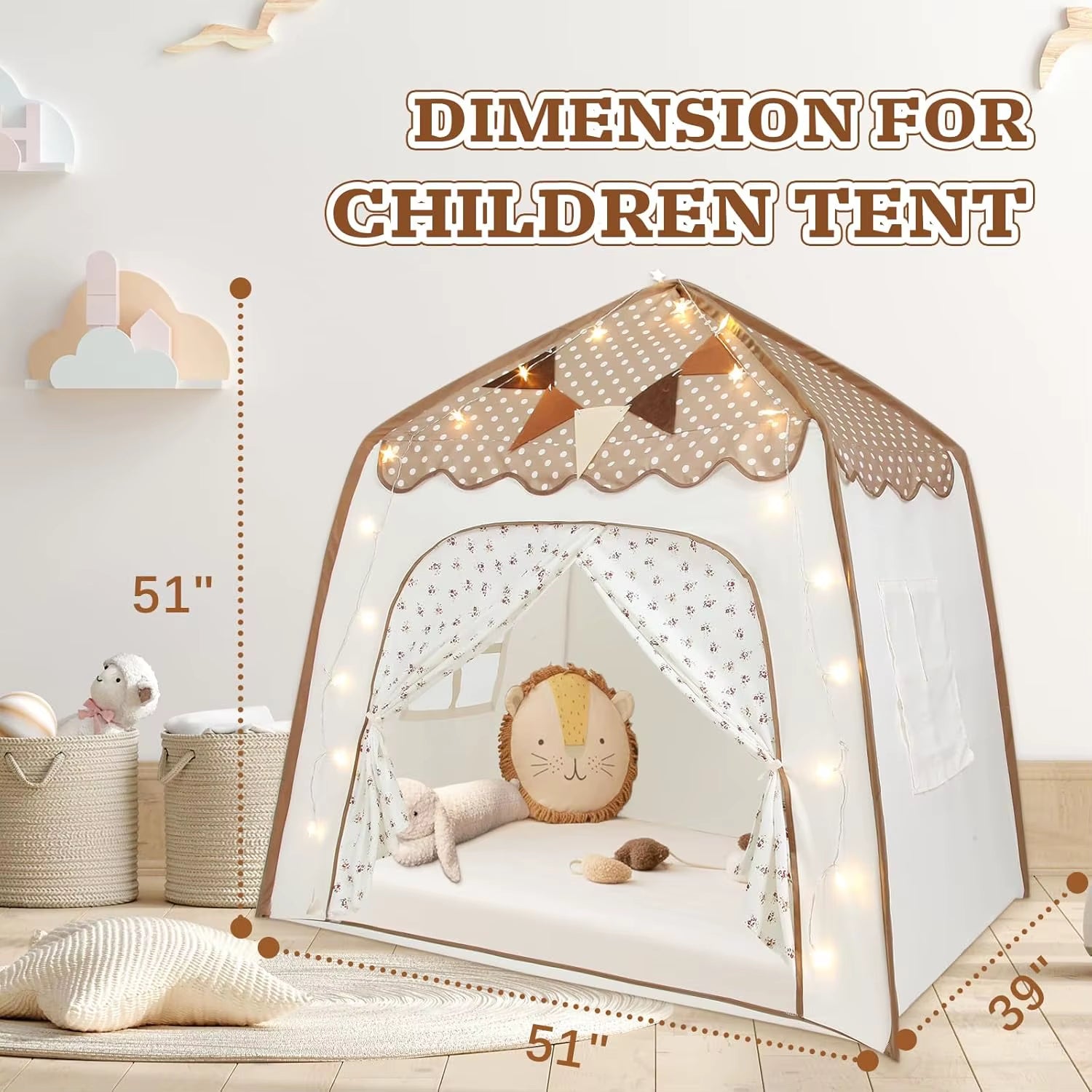 Kids Play Tent Indoor Portable Foldable Teepee Children Bed Tent Outdoor Dome Tent Play House Cottage Dream Tent on Bed