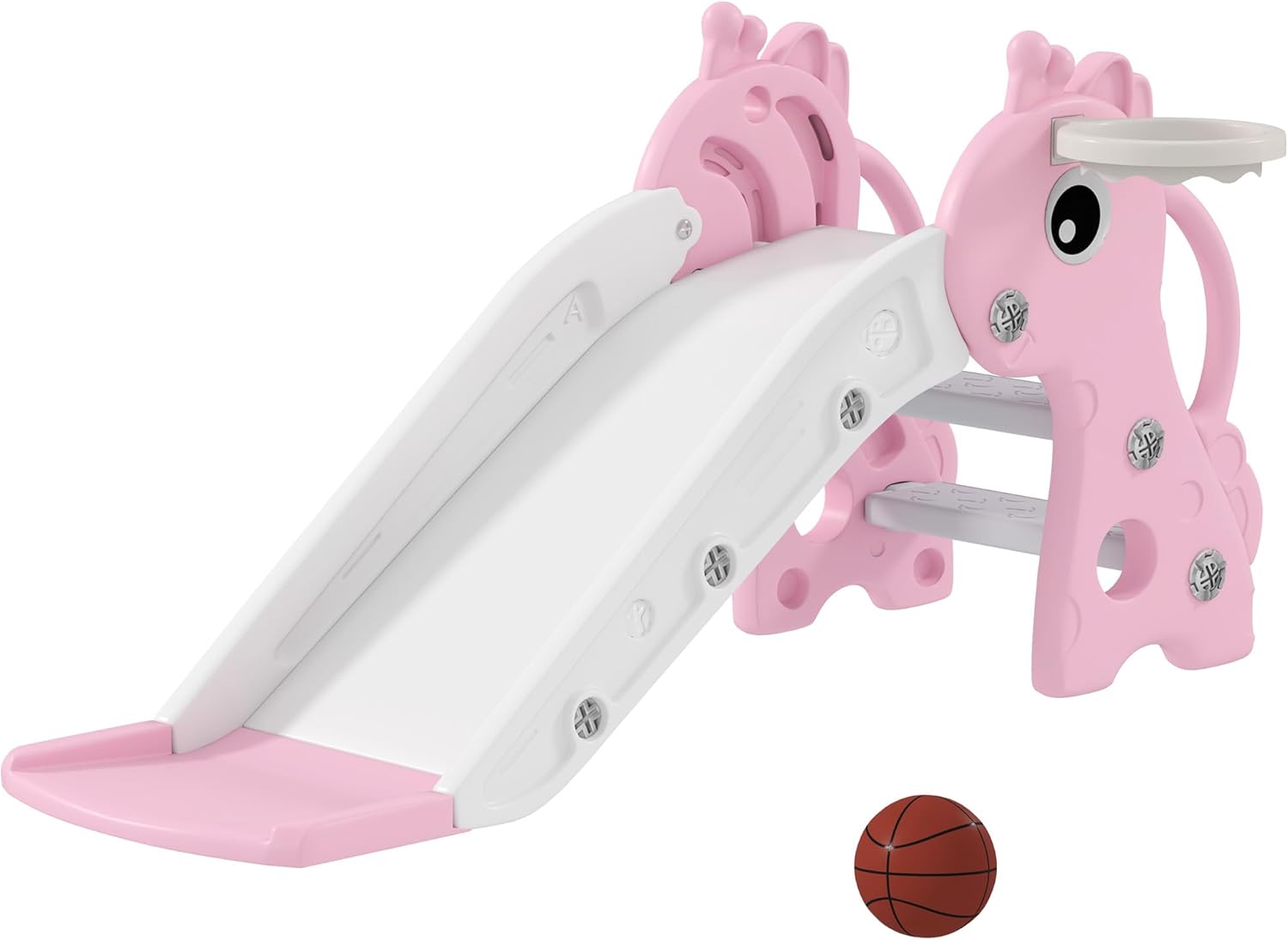 PlaySlide™ Giraffe – 3-in-1 Toddler Slide & Basketball Set
