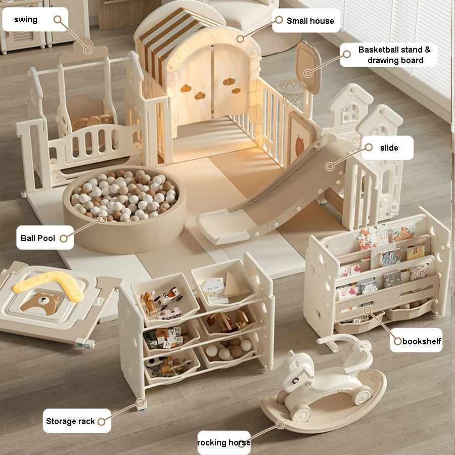 PlayNest™ Bear – Foldable Baby Playpen with Activity Panel
