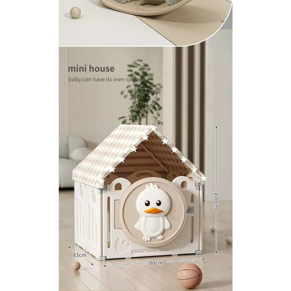 Modern Designed Foldable Plastic Playpen Playground Security Fence with Bedroom Door and House for Babies and Toddlers