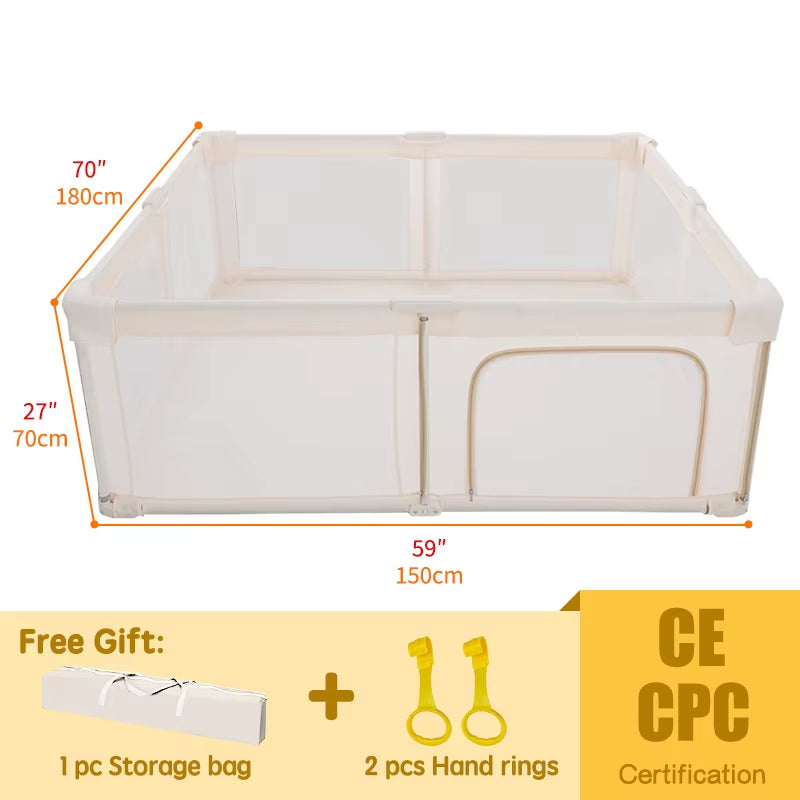 New Arrival Foldable Baby Playpen Portable Fence Baby Activity Playground 150×180×70Cm,180×200×70Cm Dry Ball Pool Pit