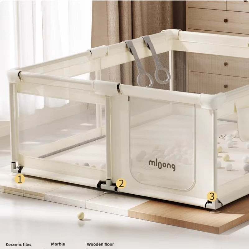 Baby Playpen Baby Safety Fence Portable Baby Playground Folding Activity Fence for 0-6 Years Old Kids Play Yard Ball Pit Playpen