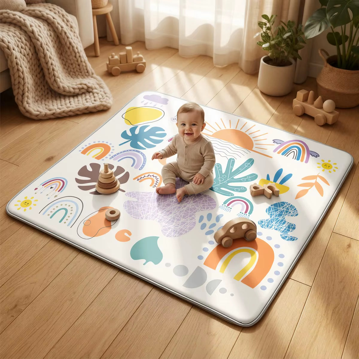 Floor Mat for Kids Toddlers Children, Thicken Soft Padding Foam Playmatfor Babies and Toddlers Infants, Foldable Crawling Mats