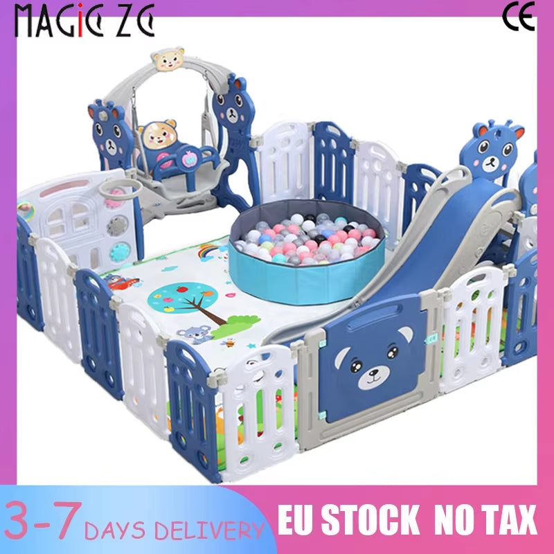 Luxury Baby Playpen Indoor Baby Fence Suitable for Children Aged 0-6 Stable Newborn Multiple Sizes Multiple Combinations Toddler Independent Play Area Parent-Children Activity Supplements for Apartments High Safety Safety Safety Safety Safety