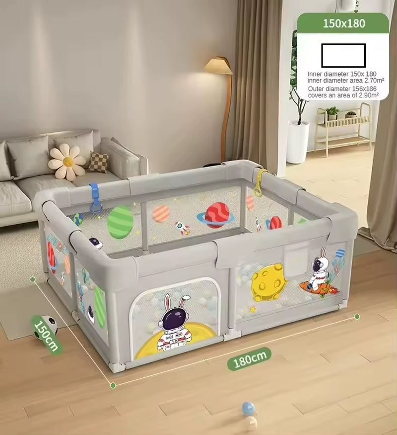 Foldable Sponge Baby Guardrail Crawling Play Mat Anti-Bump Protection Washable Playpen Indoor Children Household Safety
