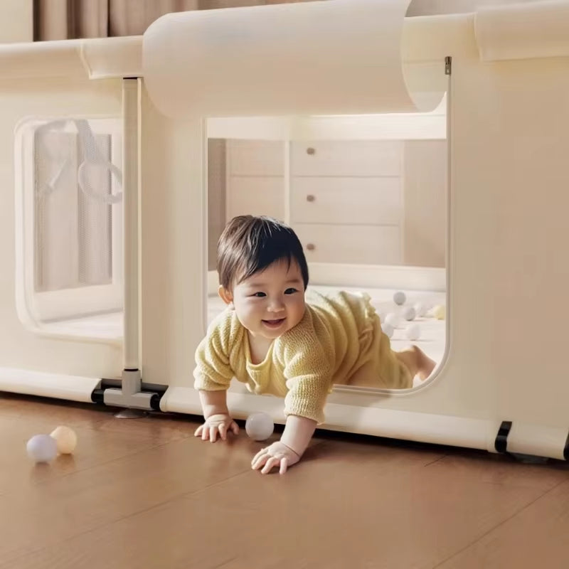 Baby Playpen Baby Safety Fence Portable Baby Playground Folding Activity Fence for 0-6 Years Old Kids Play Yard Ball Pit Playpen