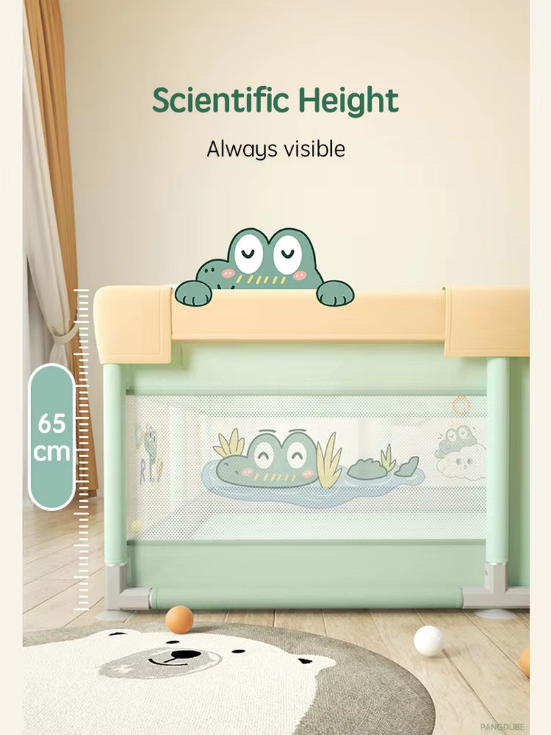 Crocodile Baby Play Fence with Storage Bag & Hand Rings Playpen for Baby Playground Baby Ball Pool Children'S Playpen