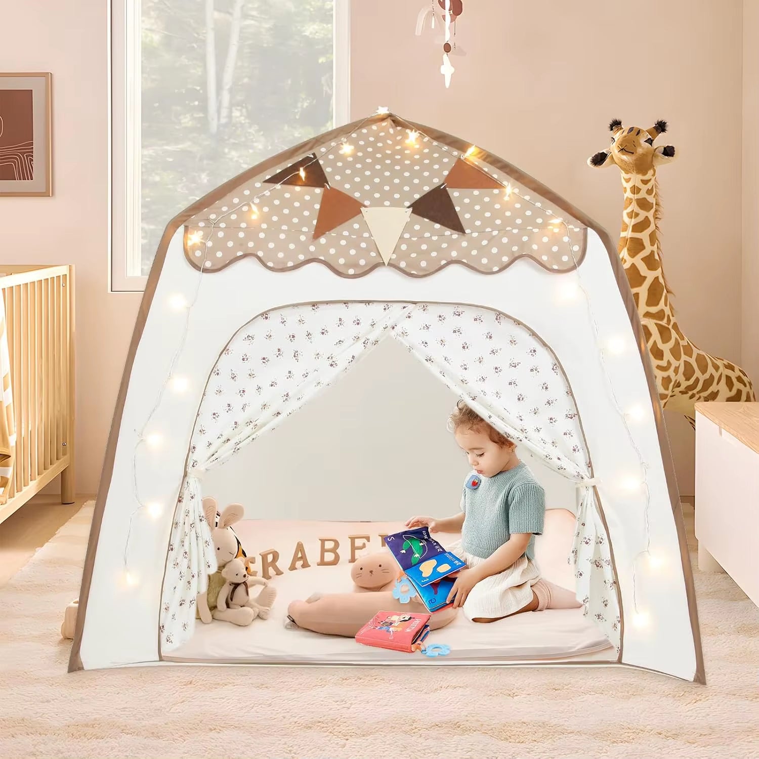 Kids Play Tent Indoor Portable Foldable Teepee Children Bed Tent Outdoor Dome Tent Play House Cottage Dream Tent on Bed