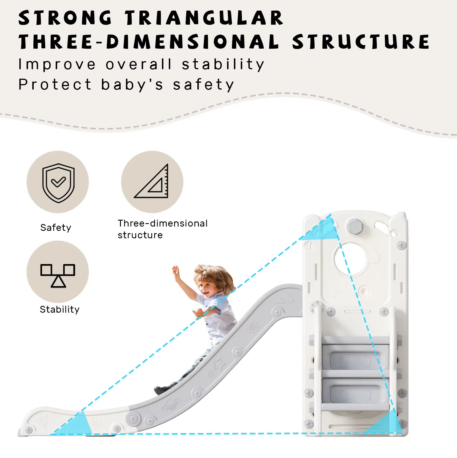 UBRAVOO Children'S Slide, Extra Long Toddler Slide with Playpen, Storage Space and Non-Slip Steps,Dor 1-6 Months