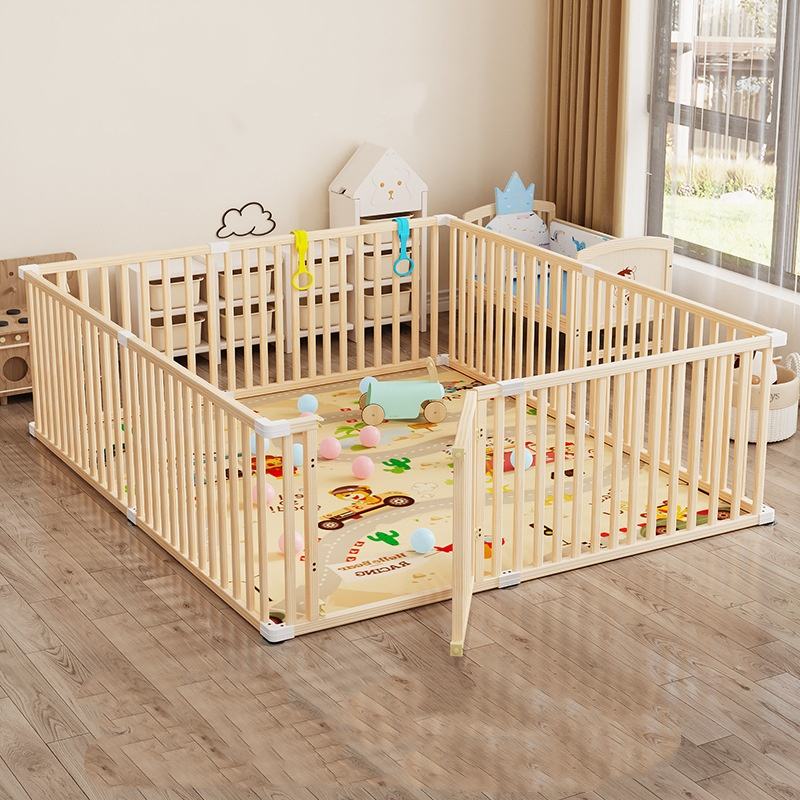 WoodNest™ – Foldable Wooden Baby Playpen