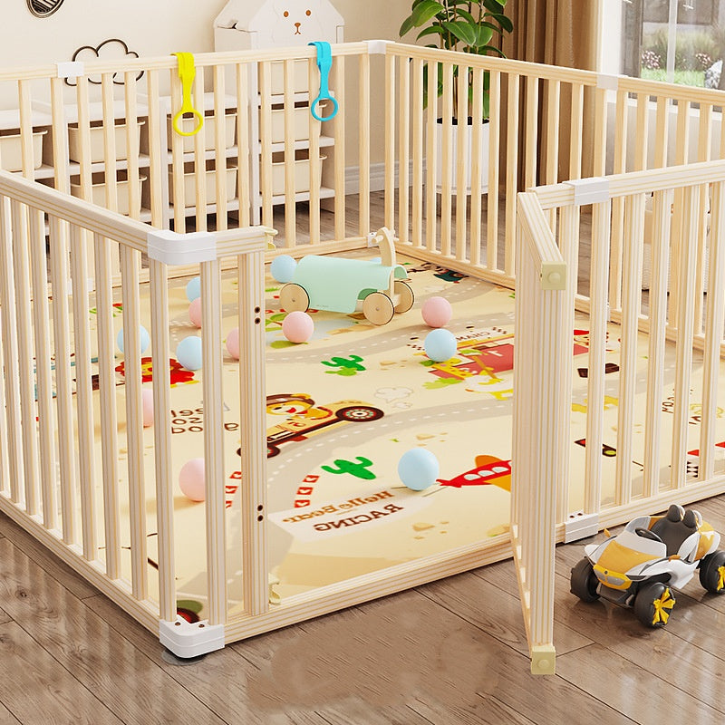 WoodNest™ – Foldable Wooden Baby Playpen