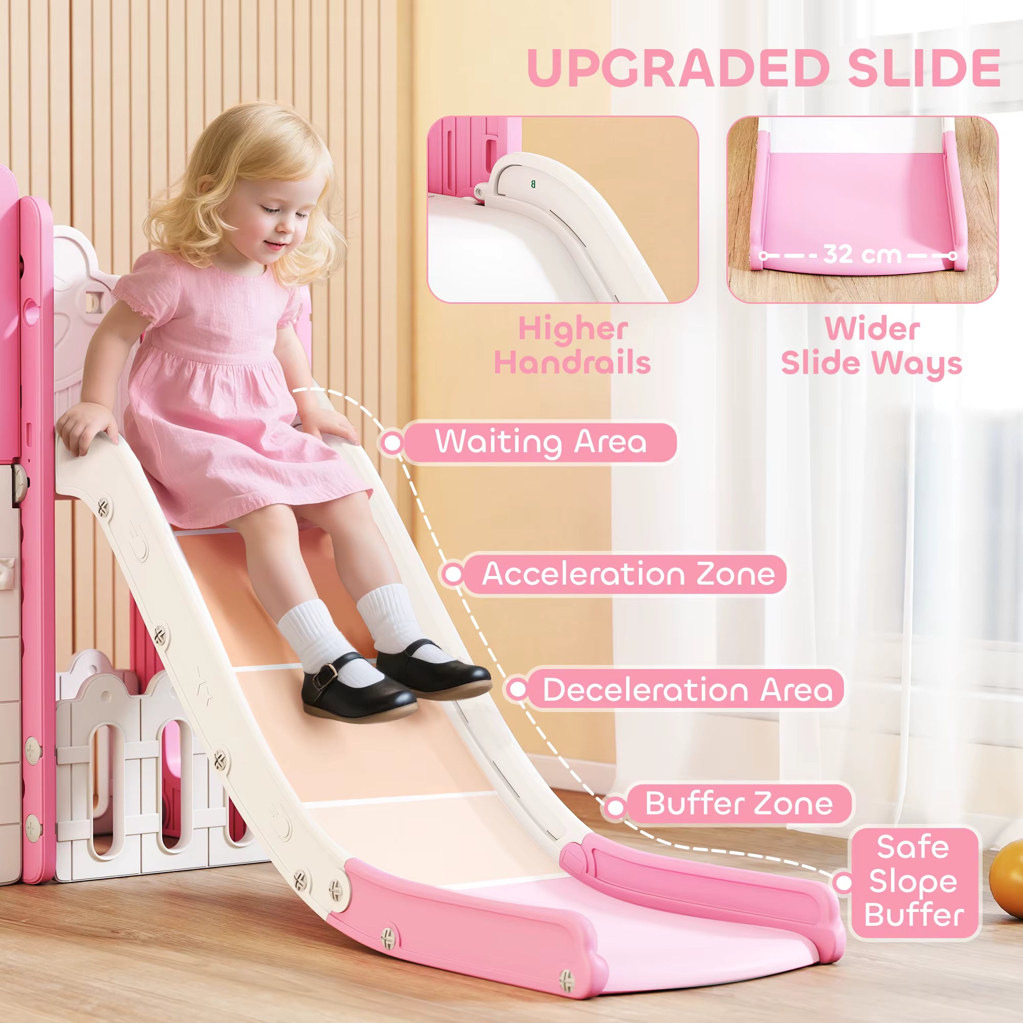 PlayAdventure™ 7-in-1 Toddler Slide & Activity Playground