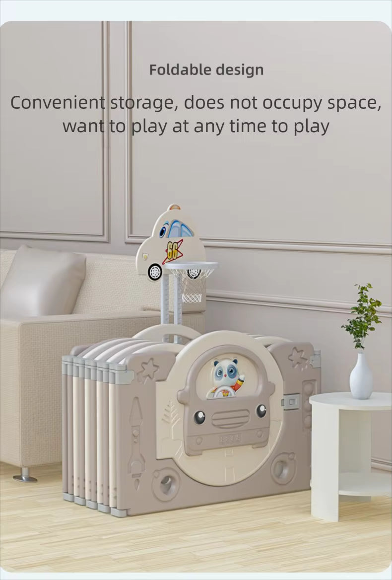 AstroPlay™ – Foldable Baby Ball Pit Playpen with Hoop & 50 Balls