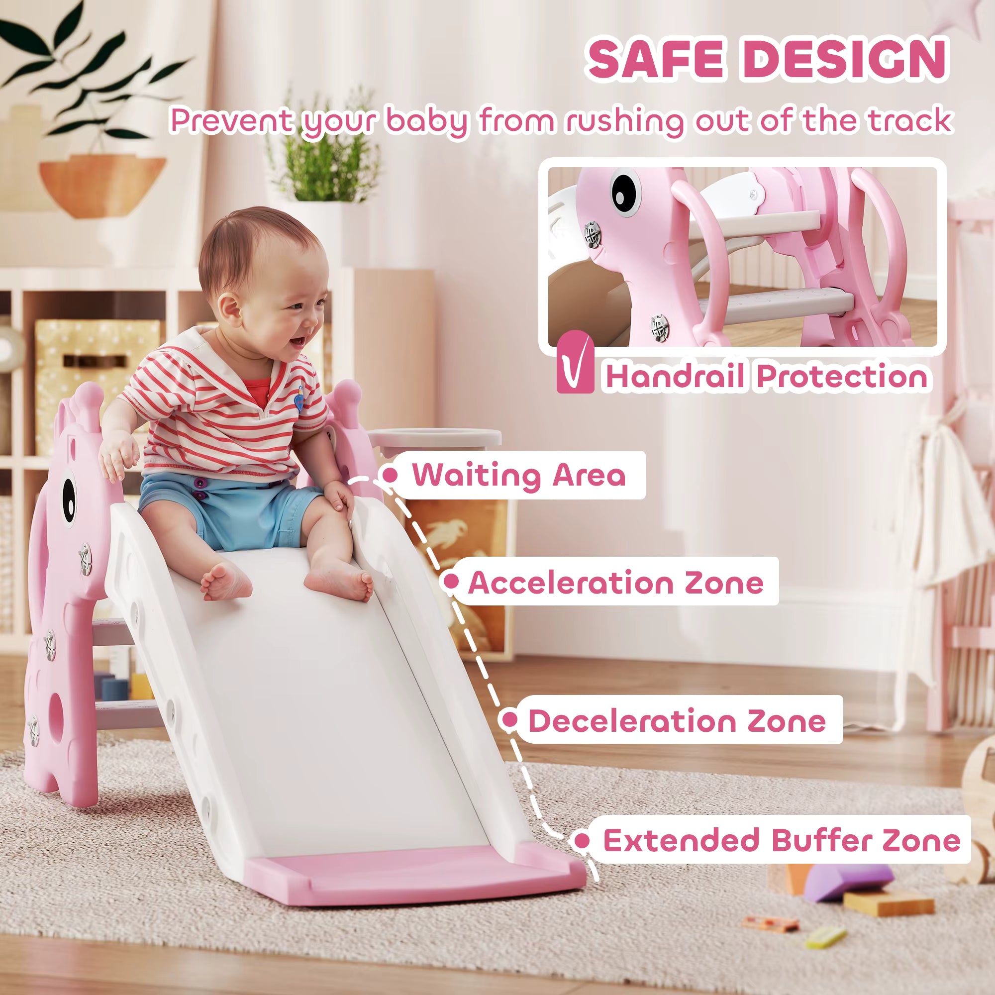PlaySlide™ Giraffe – 3-in-1 Toddler Slide & Basketball Set
