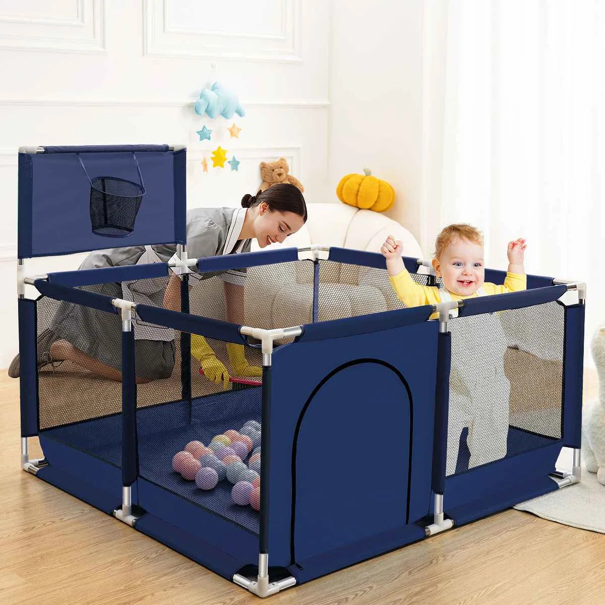 PlaySquare™ – Large Square Baby Playpen for Safe Indoor & Outdoor Play