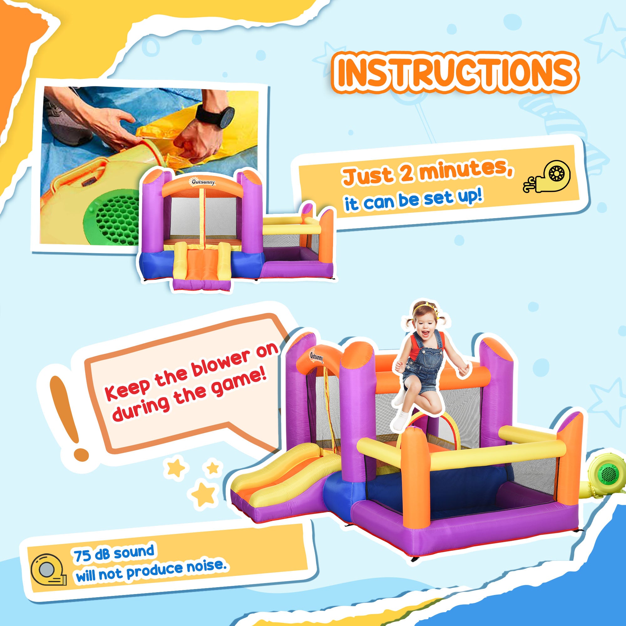 SplashBounce™ – Inflatable Water Park with Slide & Pool