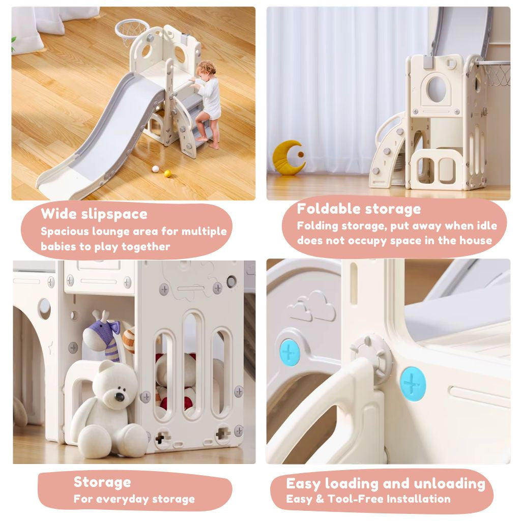 PlaySlide™ 4-in-1 Indoor Toddler Slide & Activity Playset