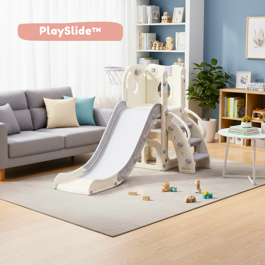 PlaySlide™ 4-in-1 Indoor Toddler Slide & Activity Playset