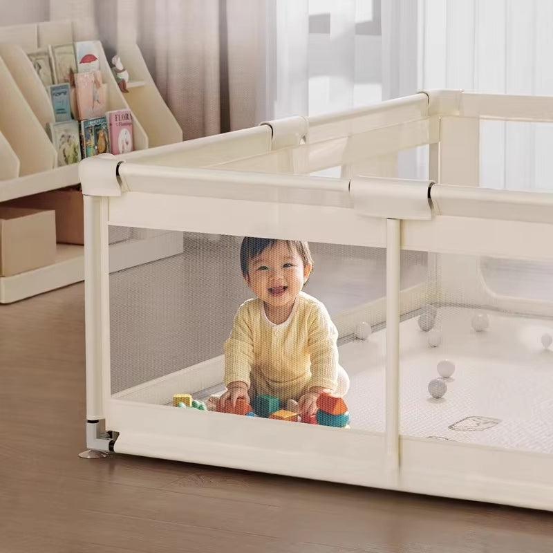 Baby Playpen Baby Safety Fence Portable Baby Playground Folding Activity Fence for 0-6 Years Old Kids Play Yard Ball Pit Playpen