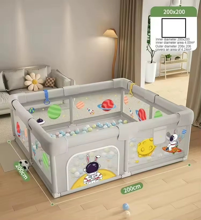 Foldable Sponge Baby Guardrail Crawling Play Mat Anti-Bump Protection Washable Playpen Indoor Children Household Safety