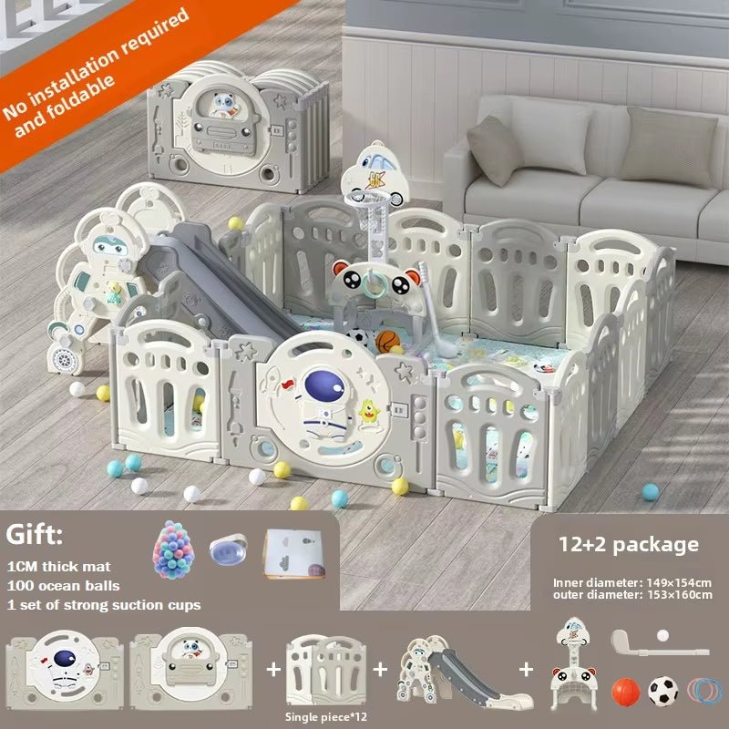 Nubely - AstroPlay™ – Foldable Baby Ball Pit Playpen with Hoop & 50 Balls - 