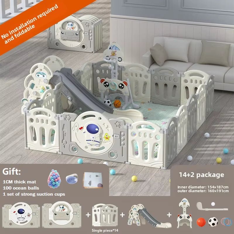 Nubely - AstroPlay™ – Foldable Baby Ball Pit Playpen with Hoop & 50 Balls - 