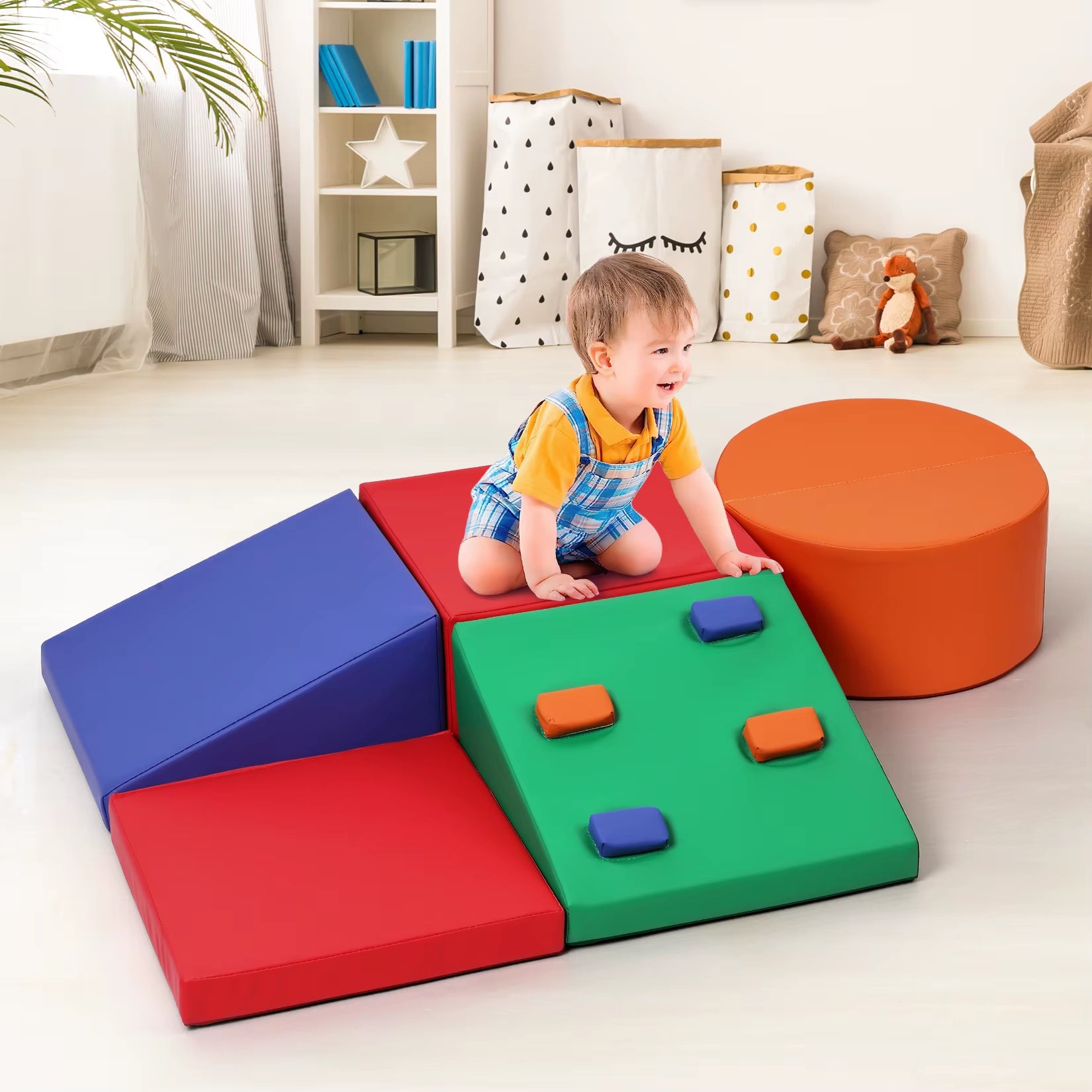 5Pcs Foam Climbing Blocks Soft Climbing Indoor Set Active Play Set for Children Climbing Crawling and Sliding Photography Tools