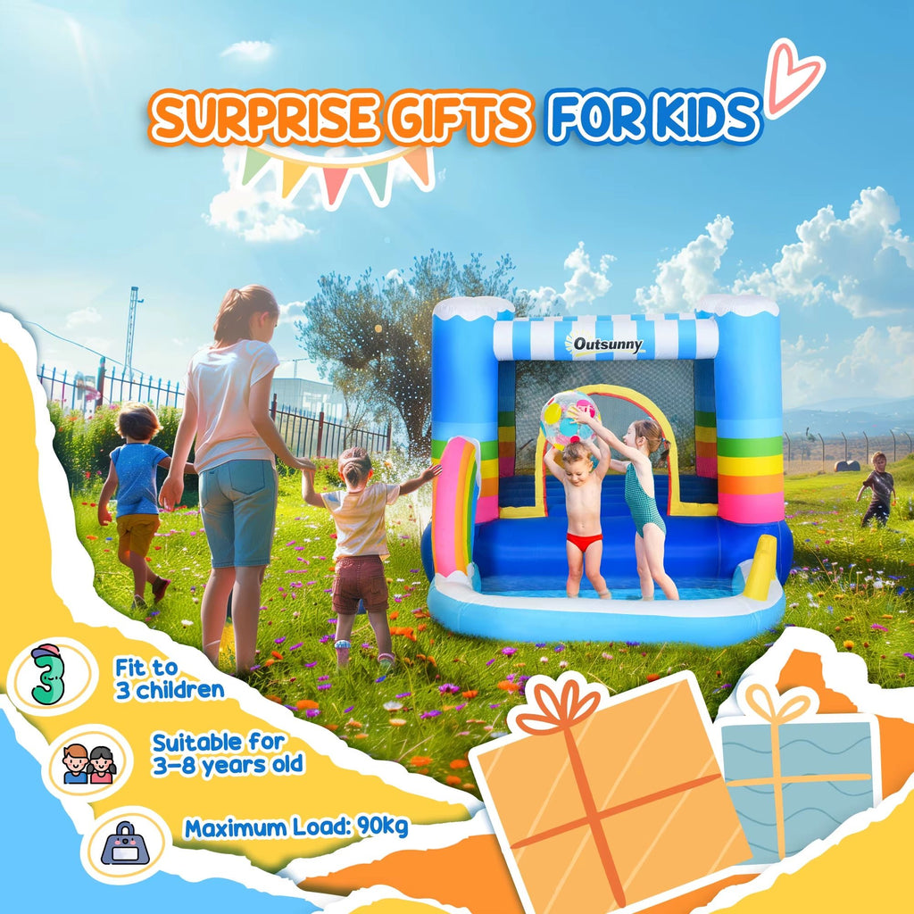 Nubely - BounceSplash™ – Inflatable Bouncy Castle with Pool - Playground -