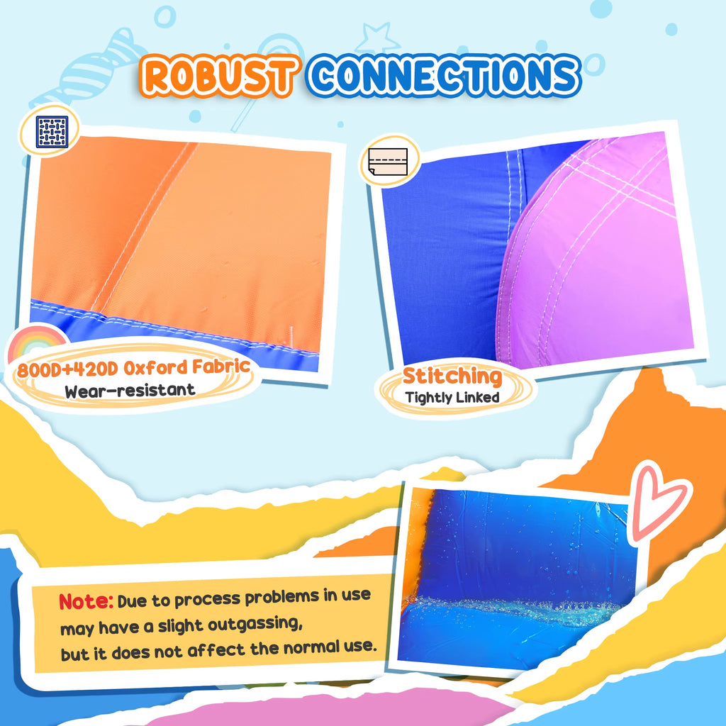 Outsunny Kids Bouncy Castle with Pool Outdoor Trampoline W/ Net Blower 3-8 Yrs
