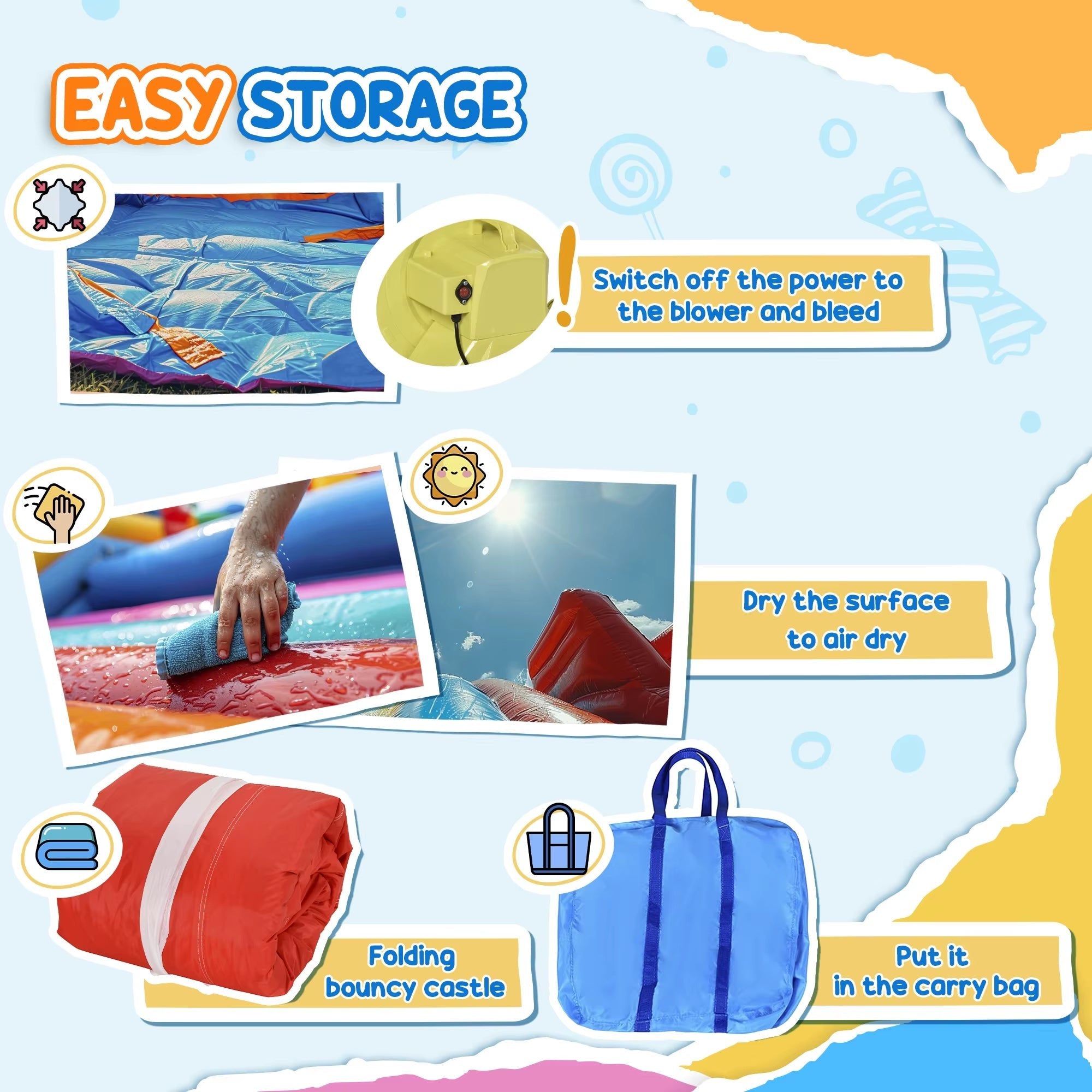Nubely - CastleBounce™ – Inflatable Bouncy Castle with Slide & Hoop - Playground -