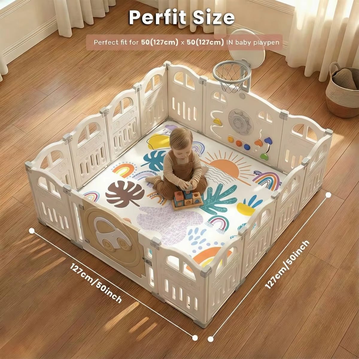 Nubely - CloudMat™ – Extra-Thick Baby Play Mat with Anti-Slip Base - Playpen -