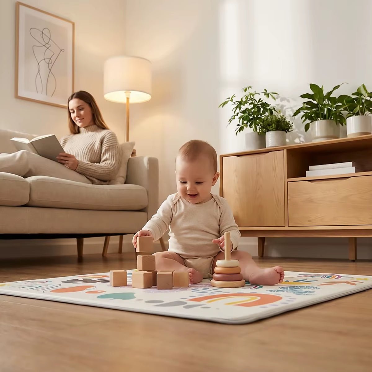 Nubely - CloudMat™ – Extra-Thick Baby Play Mat with Anti-Slip Base - Playpen -