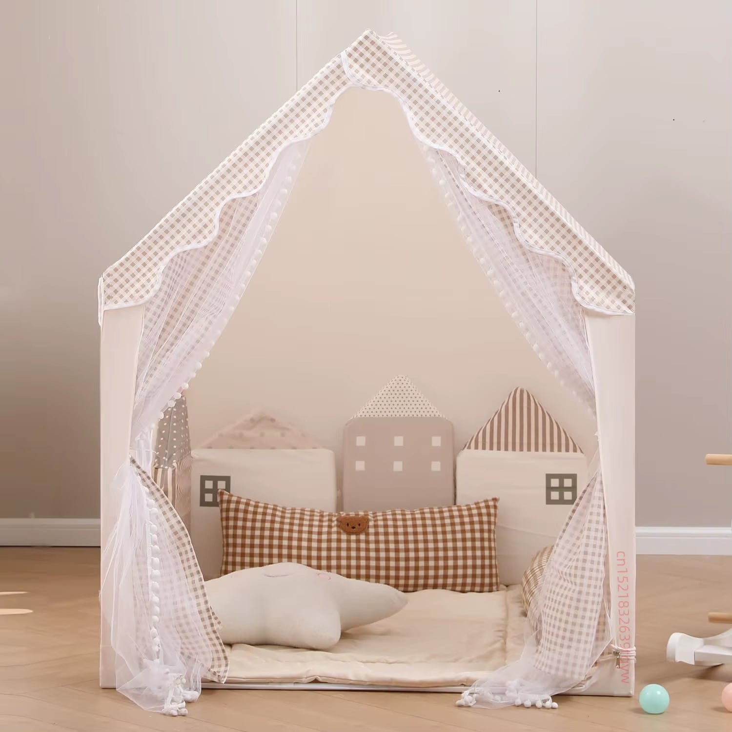 Children Play Tent with Star Lights Boys Girls Princess Toys Small House Outdoor Toddler Playhouse Castle Cubby Kid Play House