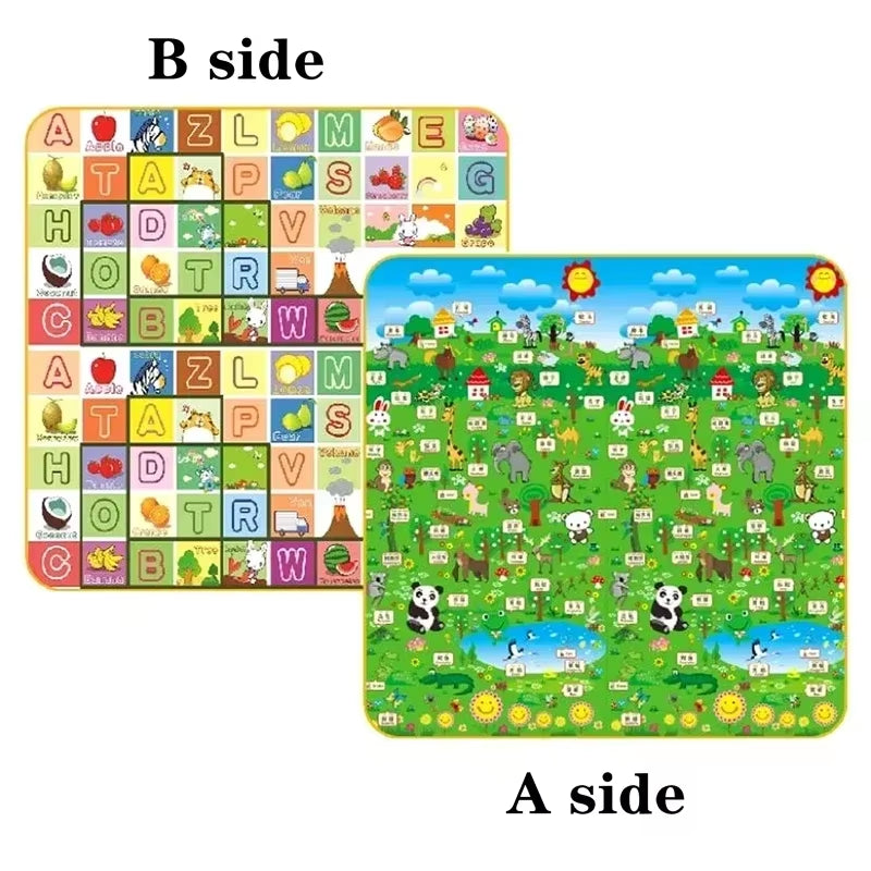 Double Sided Pattern Baby Activities Crawling Play Mats Non-Toxic EPE Baby Activity Gym Room Mat Game Mat for Children'S Mat Rug