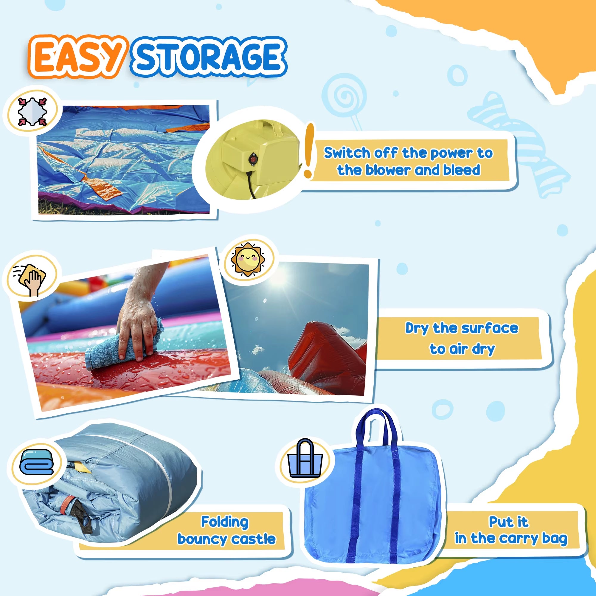 Outsunny Kids Bouncy Castle W/ Slide, Pool, Trampoline, Climbing Wall, Blower