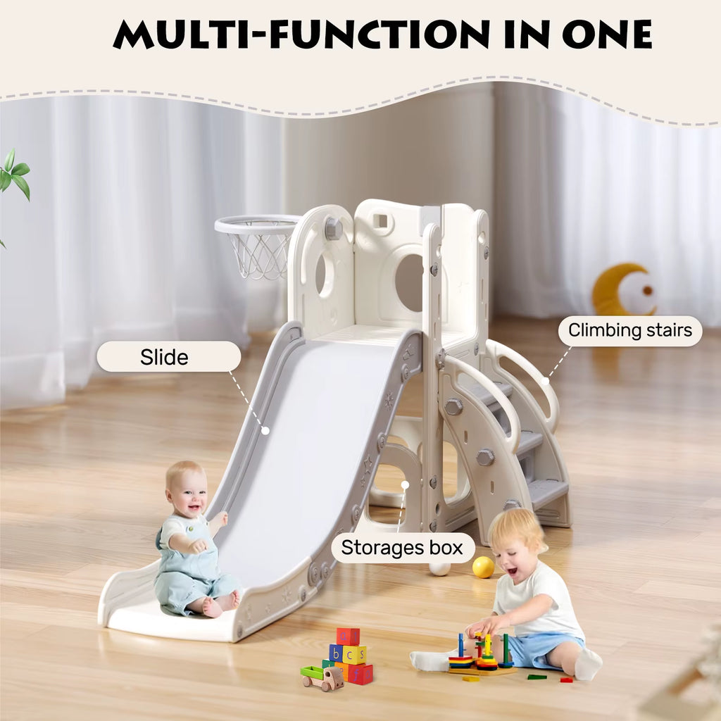 UBRAVOO Children'S Slide, Extra Long Toddler Slide with Playpen, Storage Space and Non-Slip Steps,Dor 1-6 Months