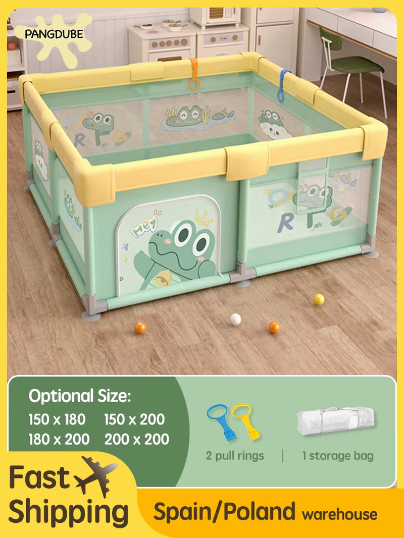 Crocodile Baby Play Fence with Storage Bag & Hand Rings Playpen for Baby Playground Baby Ball Pool Children'S Playpen
